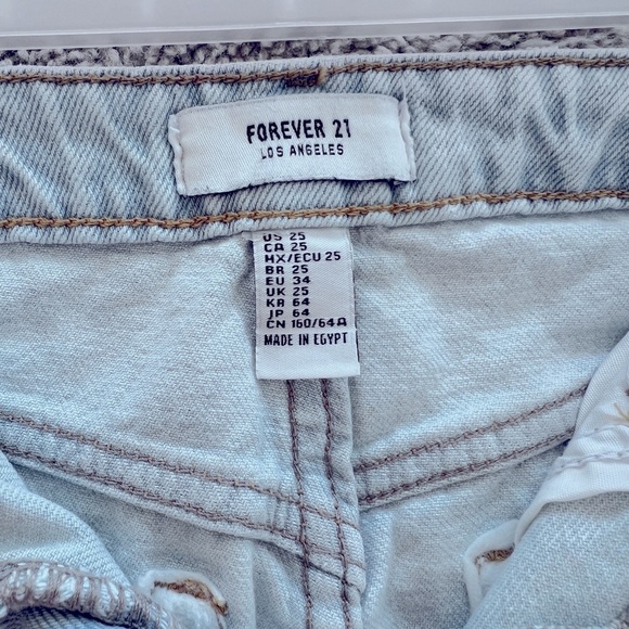 Forever 21 Blue Distressed Jean Shorts - Picture 4 of 4